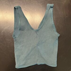 Out from under turquoise reversible crop tank top